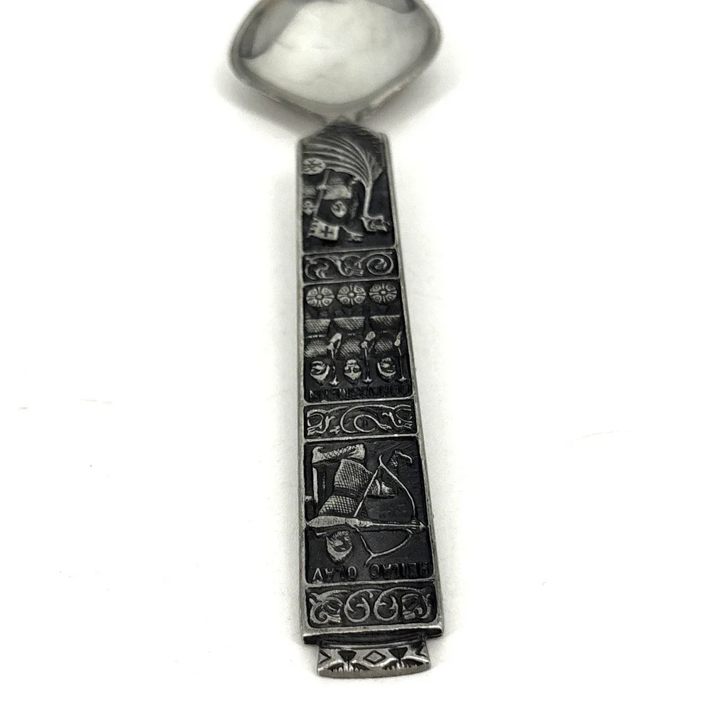 Vintage Konge Tinn Norwegian Pewter Serving Spoon 8.5